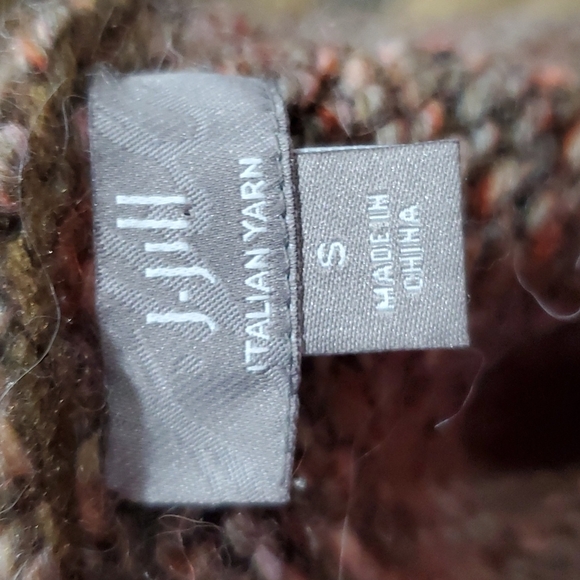 J Jill wool alpaca chunky knit waterfall open front cardigan marled - Picture 6 of 7